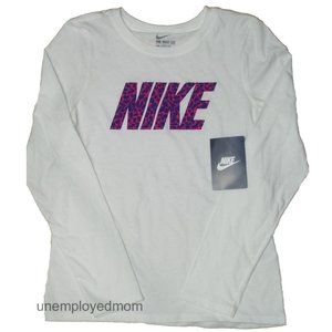 Girls Nike Tee Youth Sports Athletic Active Wear BTS Shirt Top Long Sleeves-